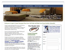 Tablet Screenshot of cooperscarpetcleaning.com